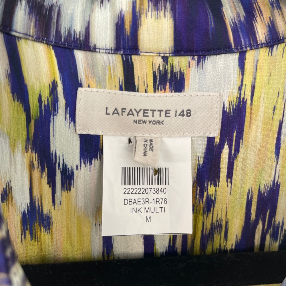 Lafayette 148 $698 New York Scottie Ink Blouse Silk Multicolor‎ Size Medium - Picture 5 of 12